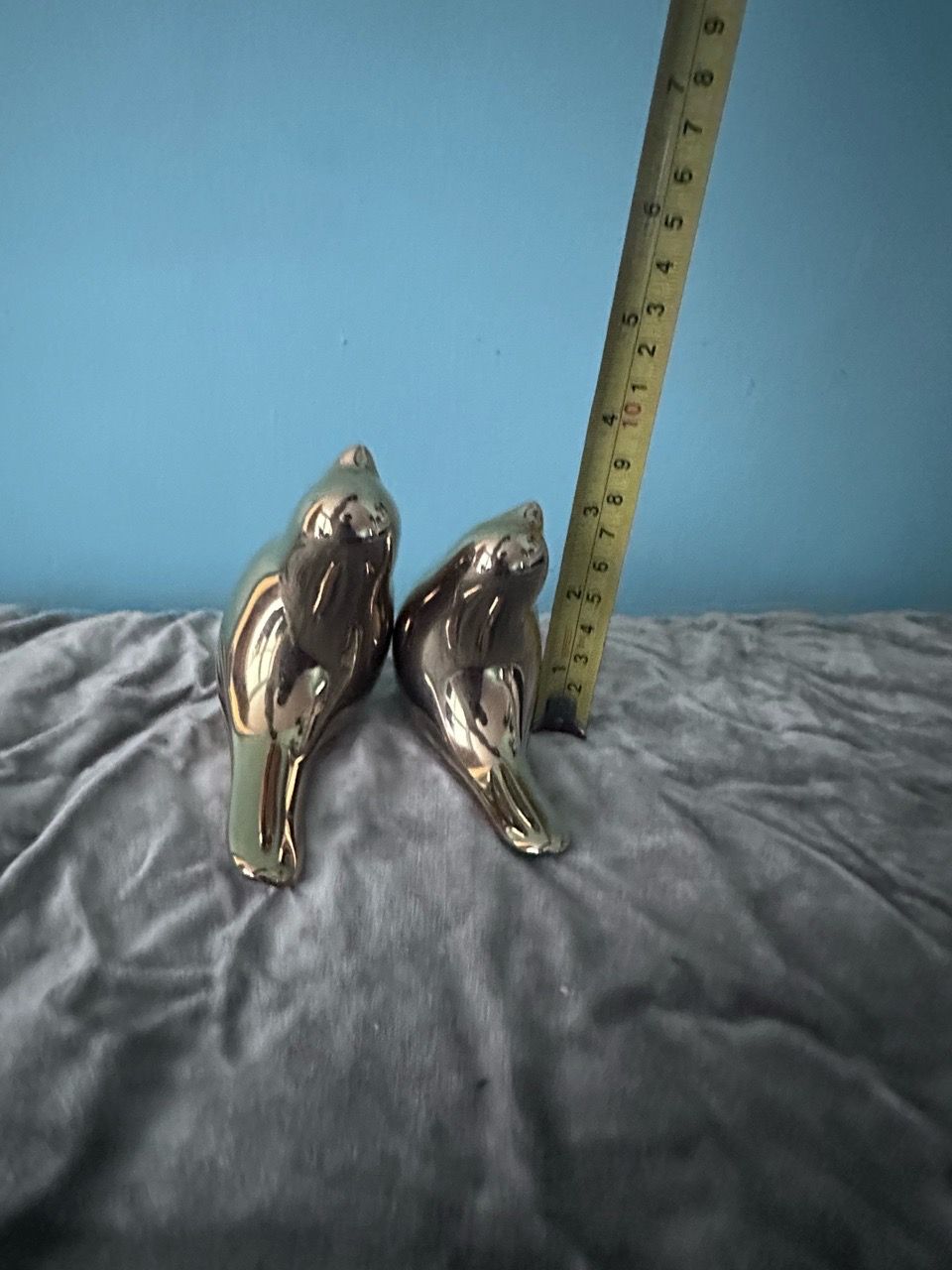 Gold Ceramic Bird Figurines Set of 2 - photo 3