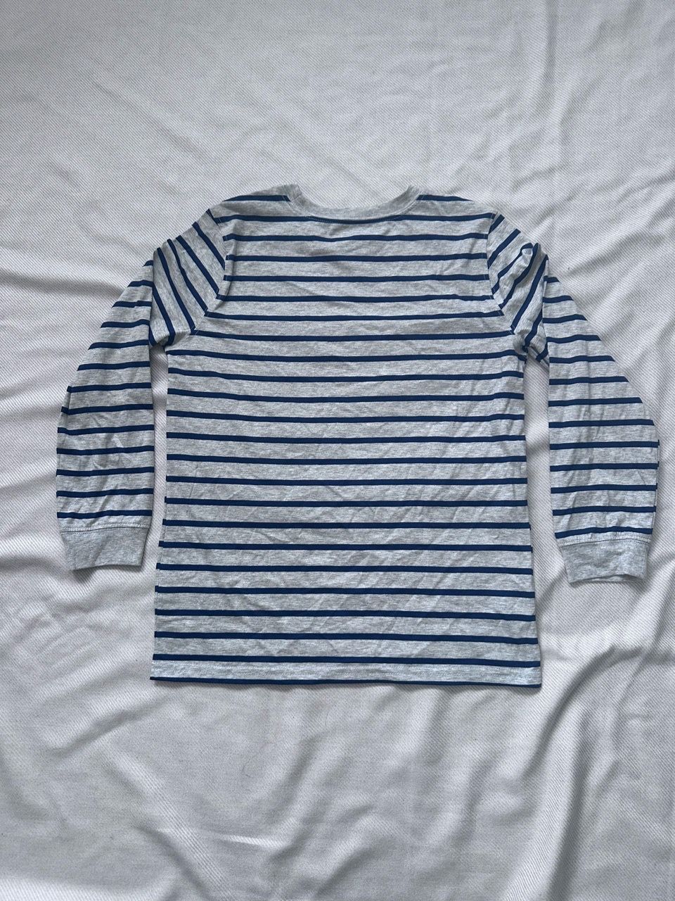 Gray and Navy Striped Long Sleeve Shirt - photo 2