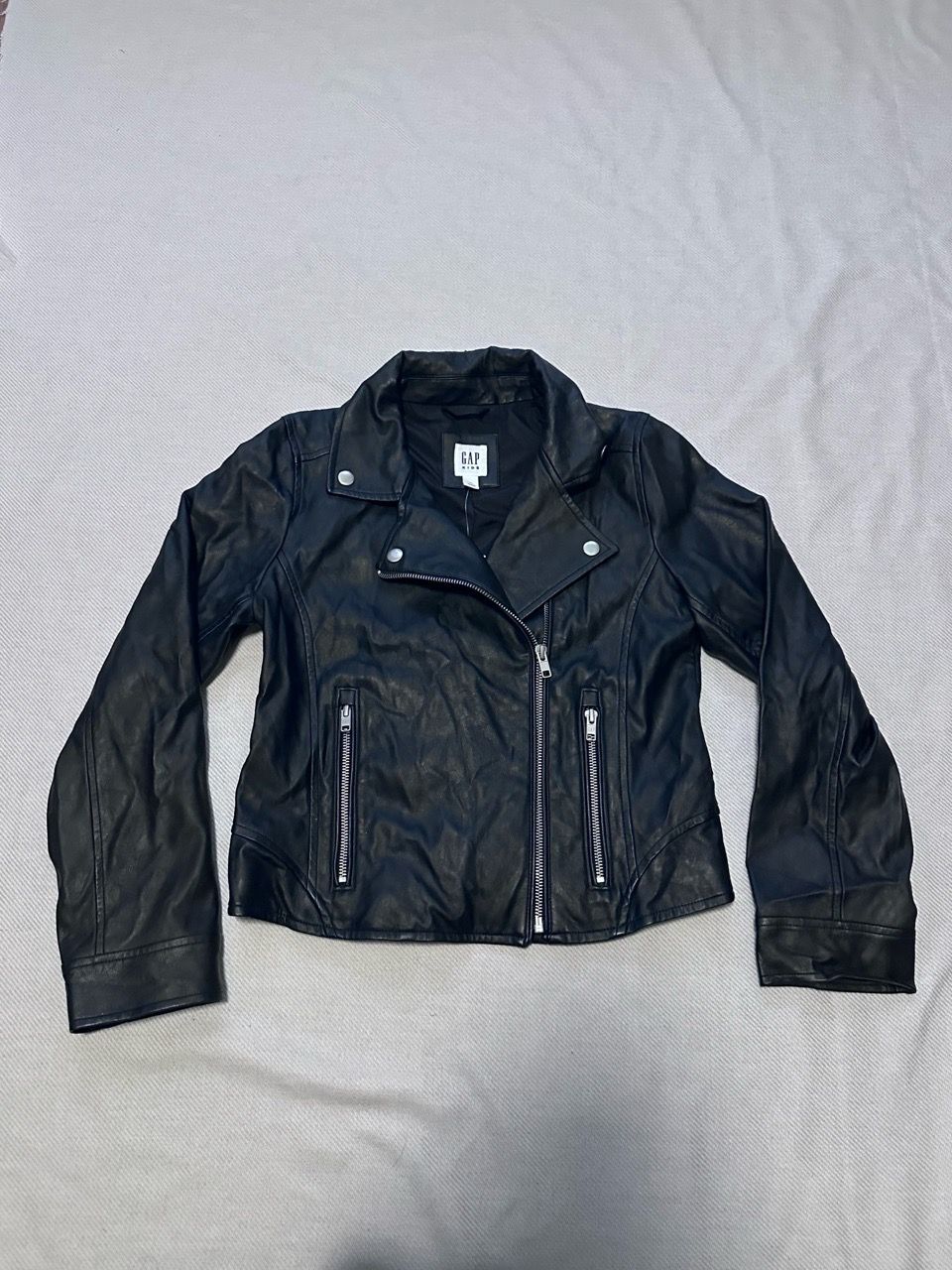 Gap Kids Black Faux Leather Moto Jacket