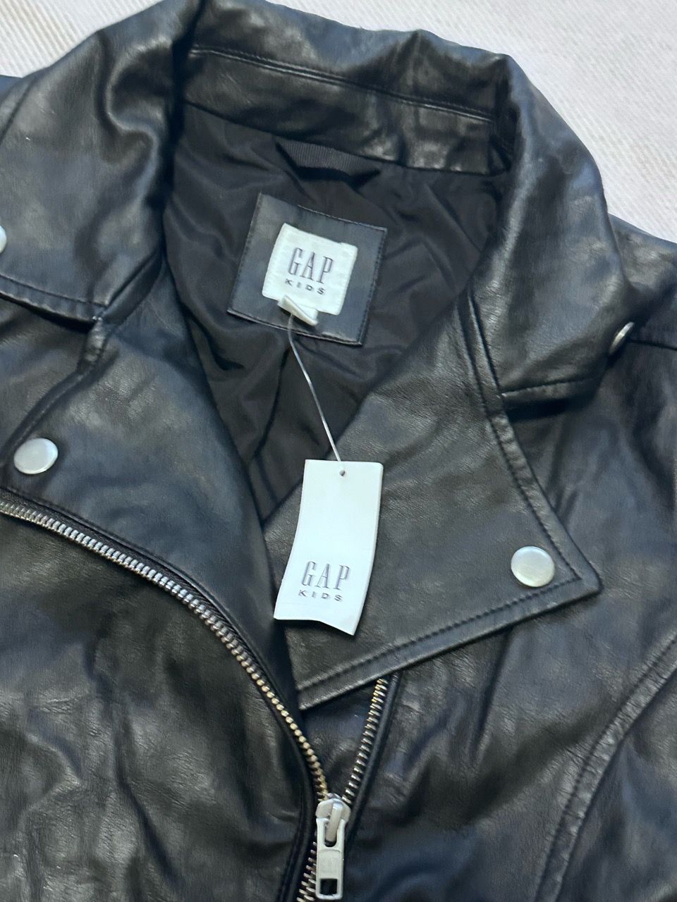 Gap Kids Black Faux Leather Moto Jacket - photo 2