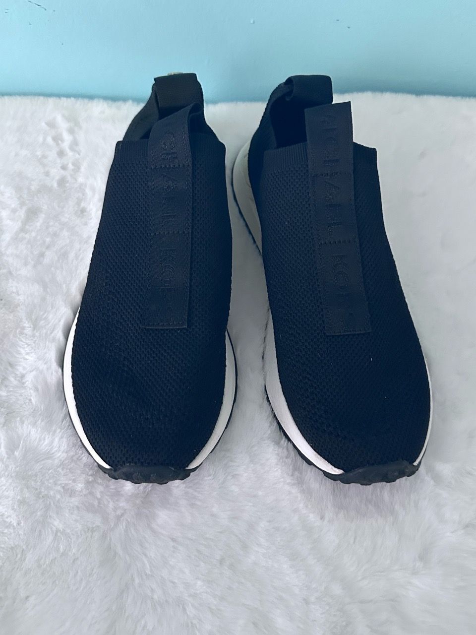 Black Knit Slip-On Sneakers White Sole - photo 2