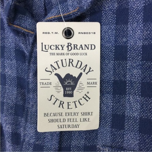 Lucky Brand Blue Checkered Button-Down Shirt sz S - photo 5