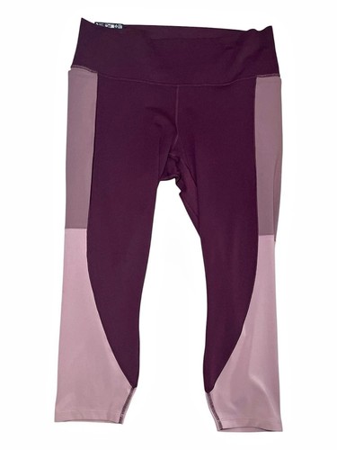 Under Armour Fitted High Rise Ankle Crop Leggings Color Block sz