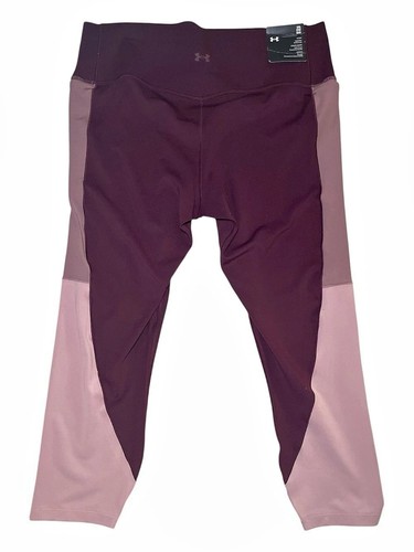 Under Armour Fitted High Rise Ankle Crop Leggings Color Block sz - photo 2