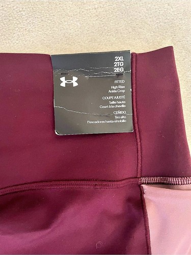 Under Armour Fitted High Rise Ankle Crop Leggings Color Block sz - photo 3