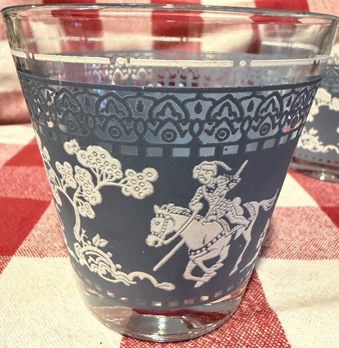 Vintage Hazel Atlas Arabian Knights Blue Glass Tumbler Set - photo 2