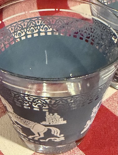 Vintage Hazel Atlas Arabian Knights Blue Glass Tumbler Set - photo 4