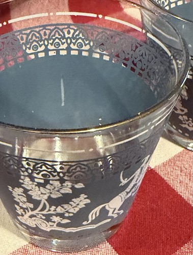 Vintage Hazel Atlas Arabian Knights Blue Glass Tumbler Set - photo 5