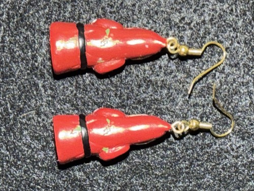 Vintage Charming SANTA Dangle Pierced Earrings w/ Snowflake - photo 3