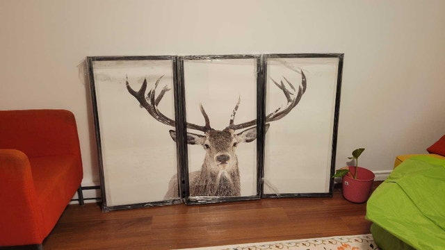 NEW 3-Pc Stag Wall Art (22"x42" each) - Park Road Furniture - photo 3