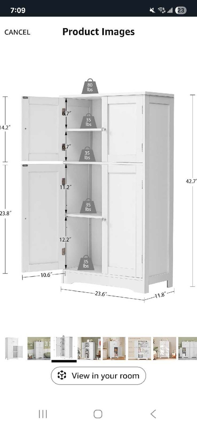 White Storage Cabinet- NEW - photo 3