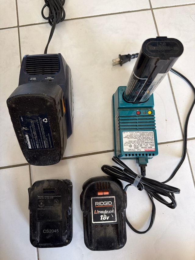 Mastercraft and Makita Battery Chargers and Batteries