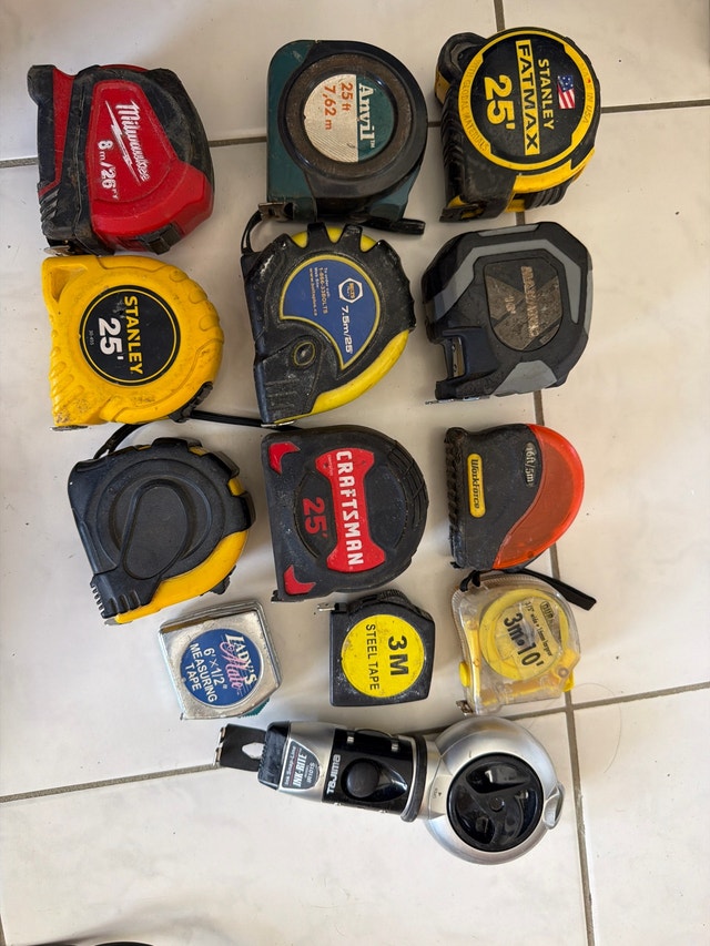 Assorted Tape Measures and Chalk Line