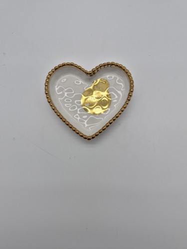 Gold And White Heart Plate