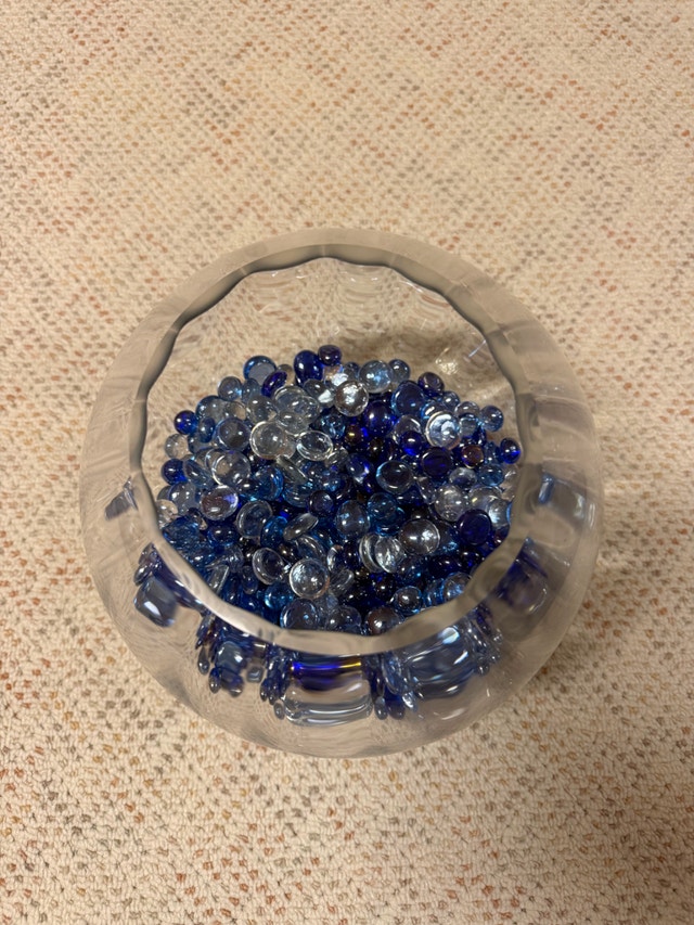 Glass Bowl with Decorative Stones