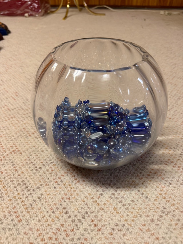 Glass Bowl with Decorative Stones - photo 2
