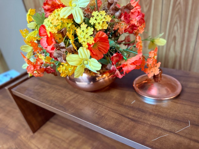 Copper Teapot with Fall Floral Arrangement - photo 2