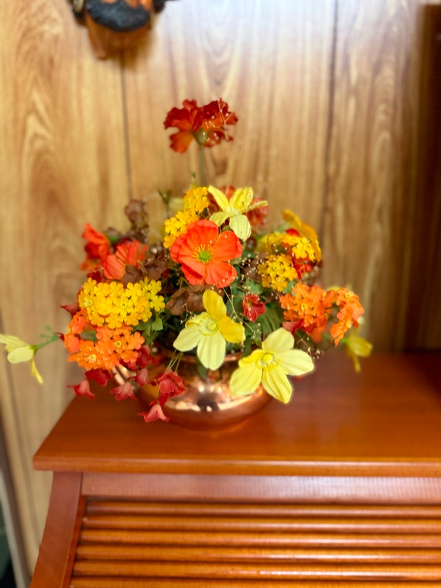 Copper Teapot with Fall Floral Arrangement - photo 5