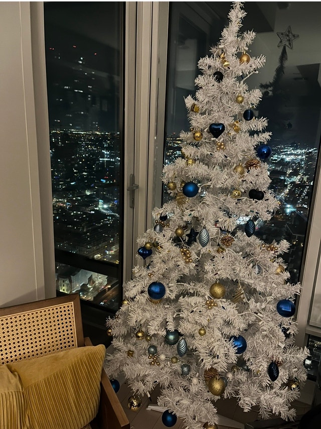6.5ft Pre-Lit White Christmas Tree – Madison Pine with Lights - photo 2