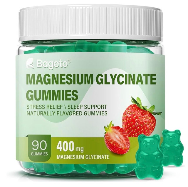 Bageto Magnesium Glycinate Gummies Stress Sleep Support 90 Count