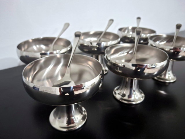 INOXBECK 18/10 Italy Stainless Dessert Cups, Set of 6 + Spoons - photo 3