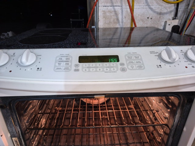 GE stove electric stainless oven CLEAN profile