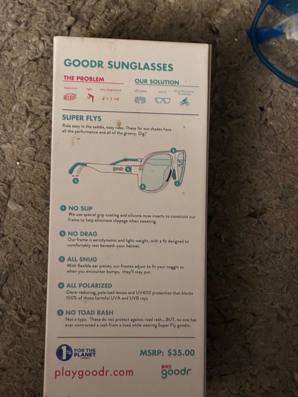Goodr Super Fly blue clear sunglasses - photo 3