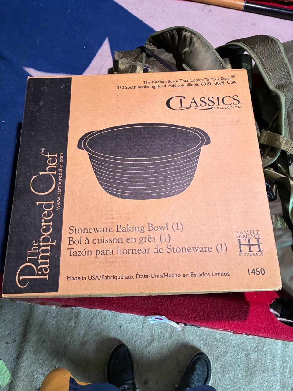 Pampered Chef Stoneware Baking Bowl