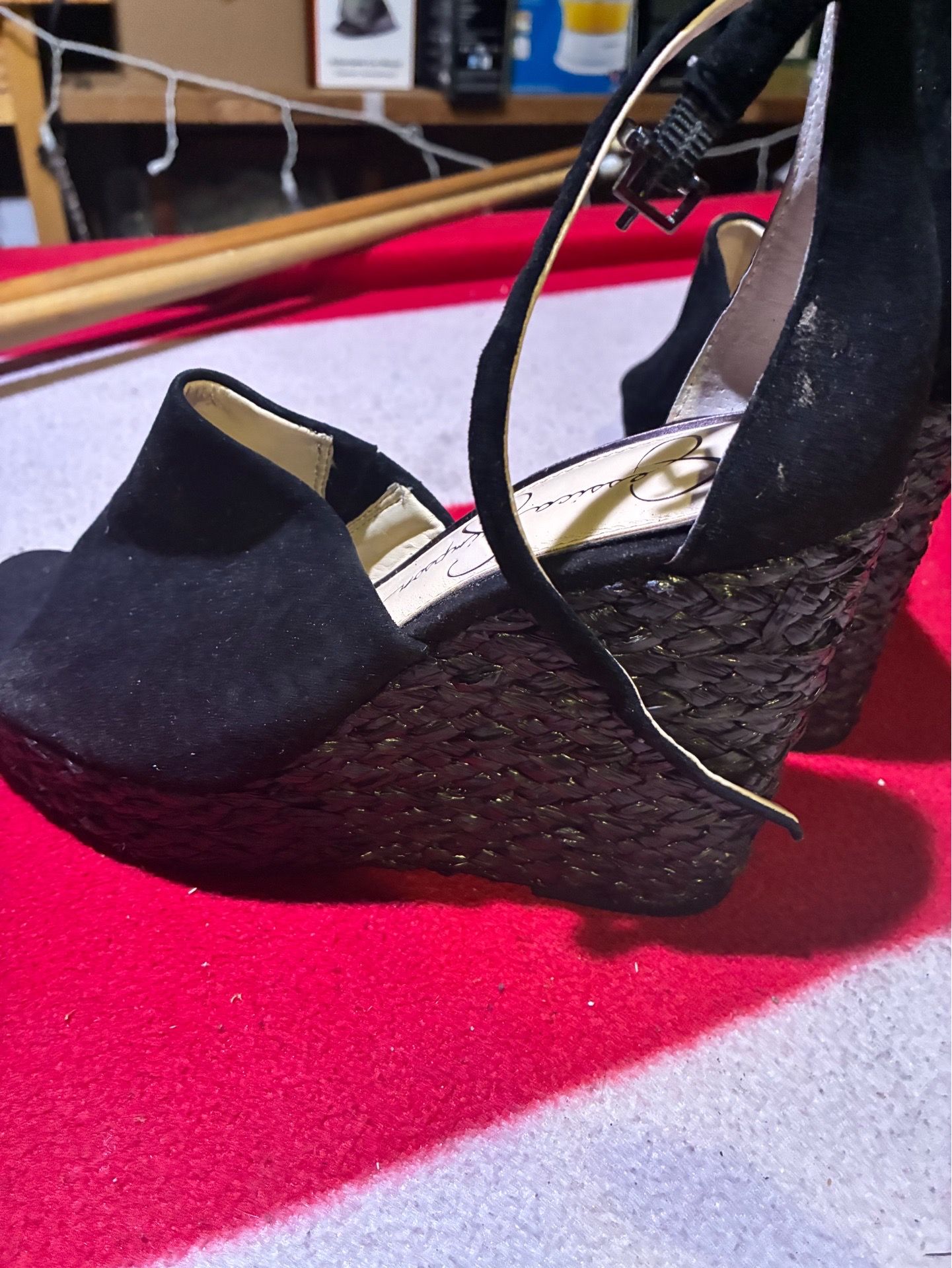 Jessica Simpson black platform wedge sandals - photo 3