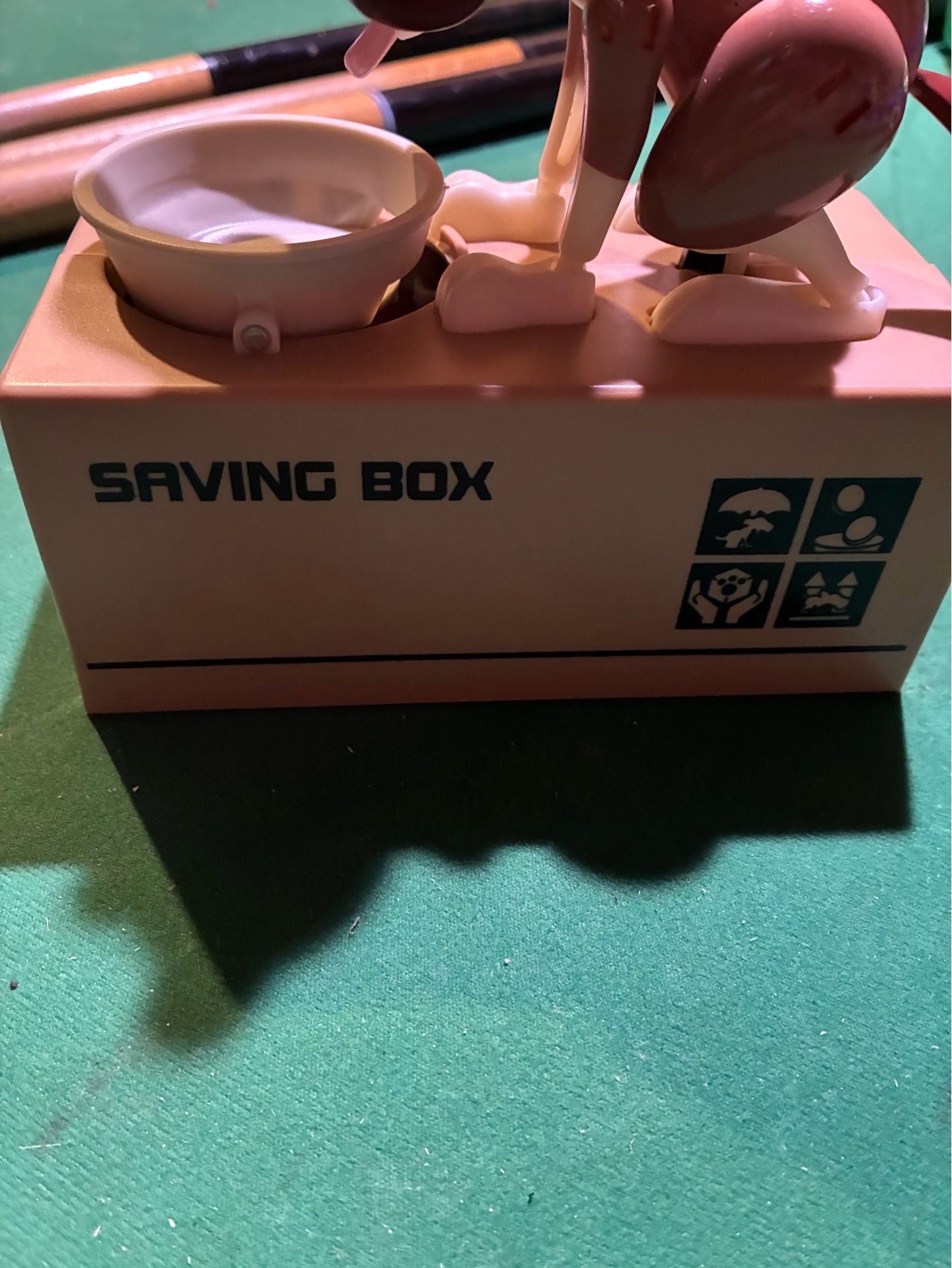Robotic dog piggy bank