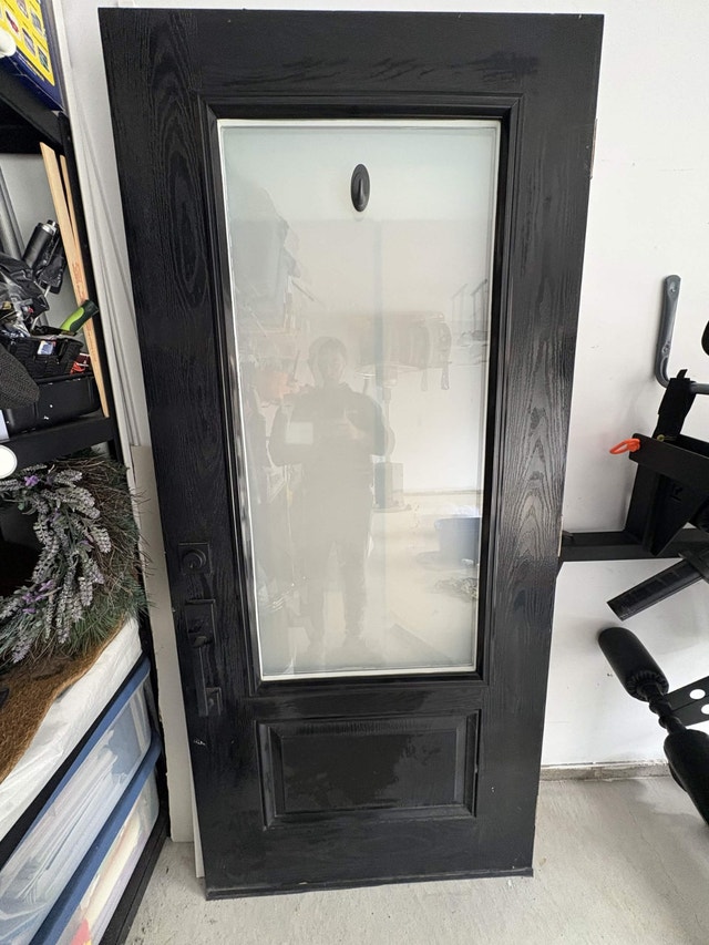 Fiberglass Exterior Door 36x80 - 3/4 Lite Glass, Hardware Incl