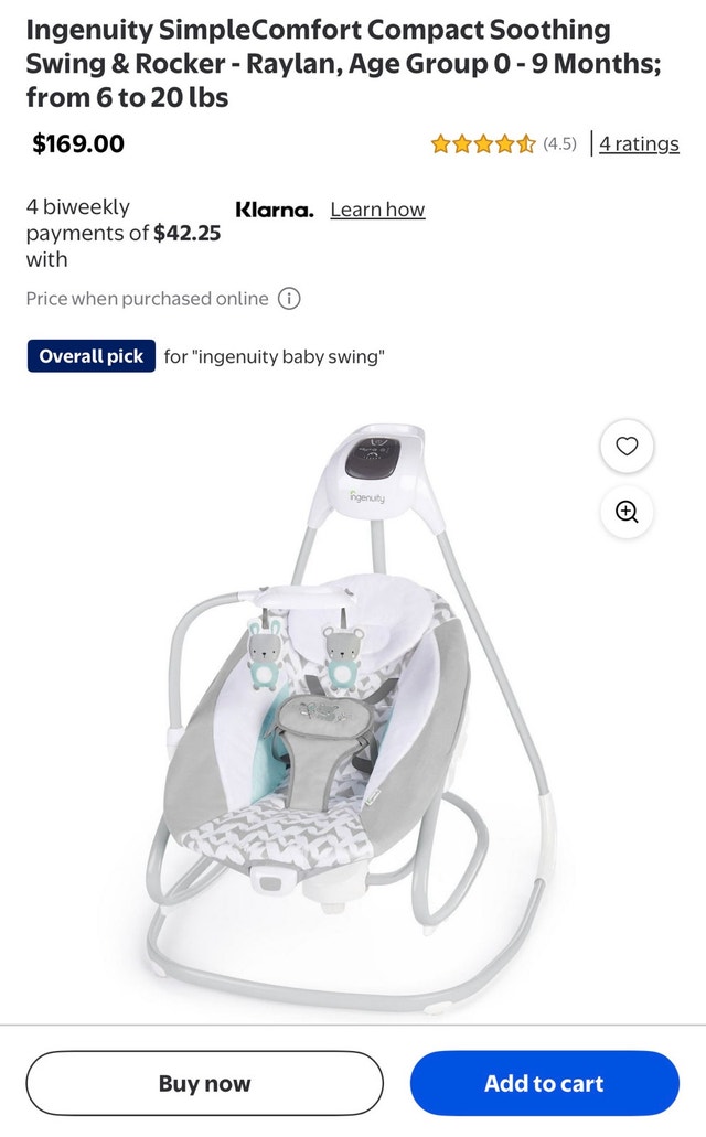 Ingenuity SimpleComfort Compact Soothing Swing - photo 2