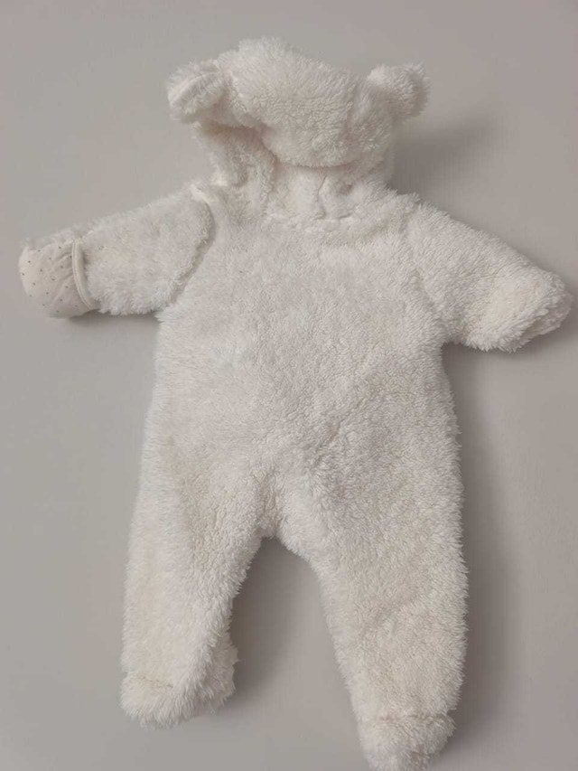 H&M Baby Fuzzy Hooded Snowsuit – Newborn (0–1 Month)
