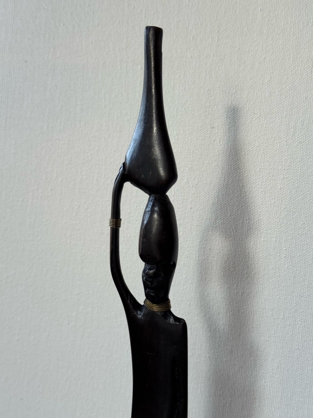 Hand Carved African Wooden Figures – Pair – Vintage Decor - photo 5