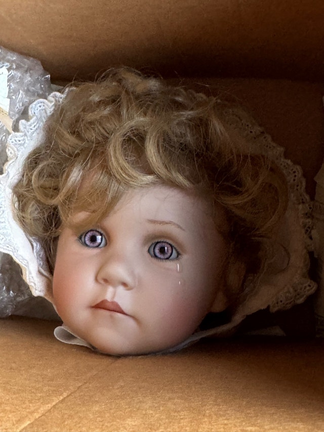 Collectible porcelain doll Baby Bo Peep