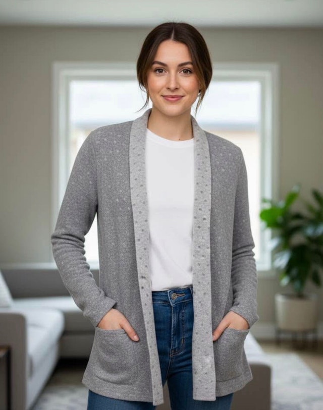 Italian cardigan merino woolcashmere size medium
