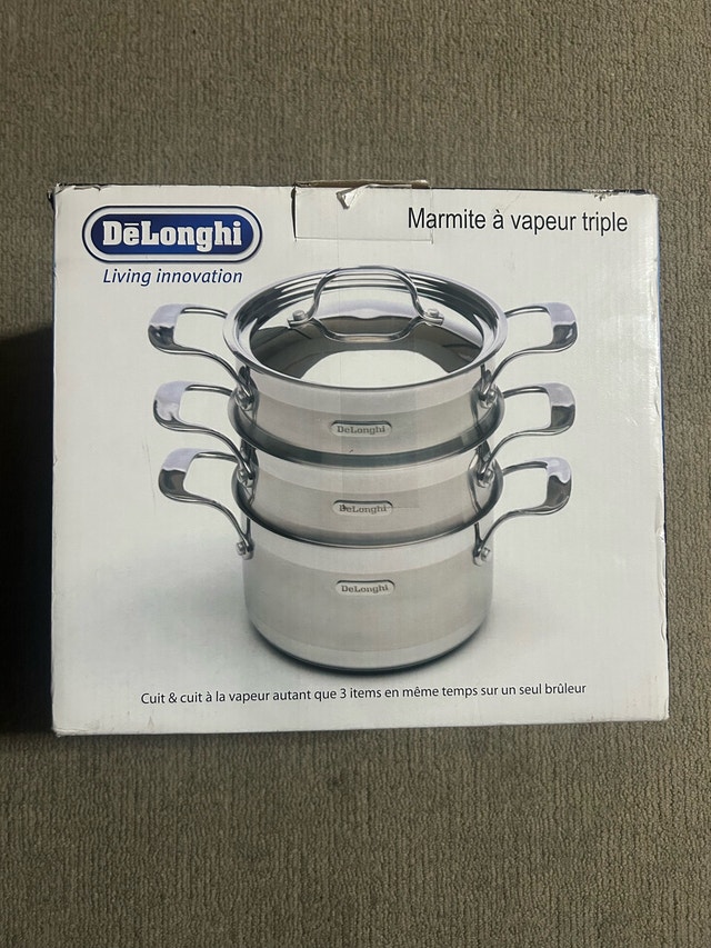 Brand New Delonghi Living Innovation Triple Steamer Cooking Pots - photo 3