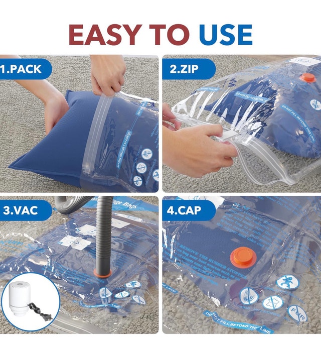 Brand New Meiqihome 8 Combo Vacuum Storage Bags w Electric Pump - photo 5