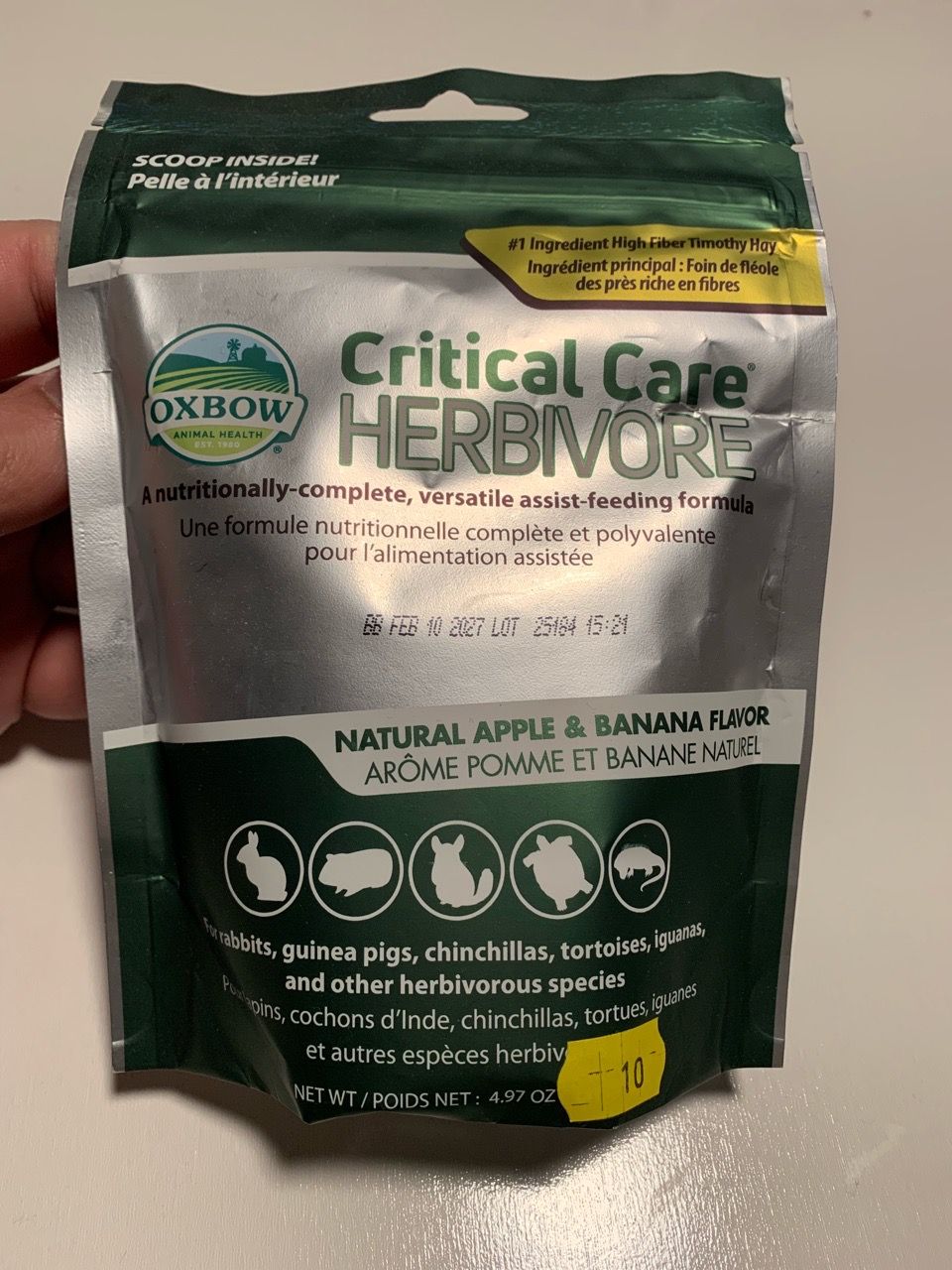 Oxbow Critical Care Herbivore Apple Banana 4.97oz