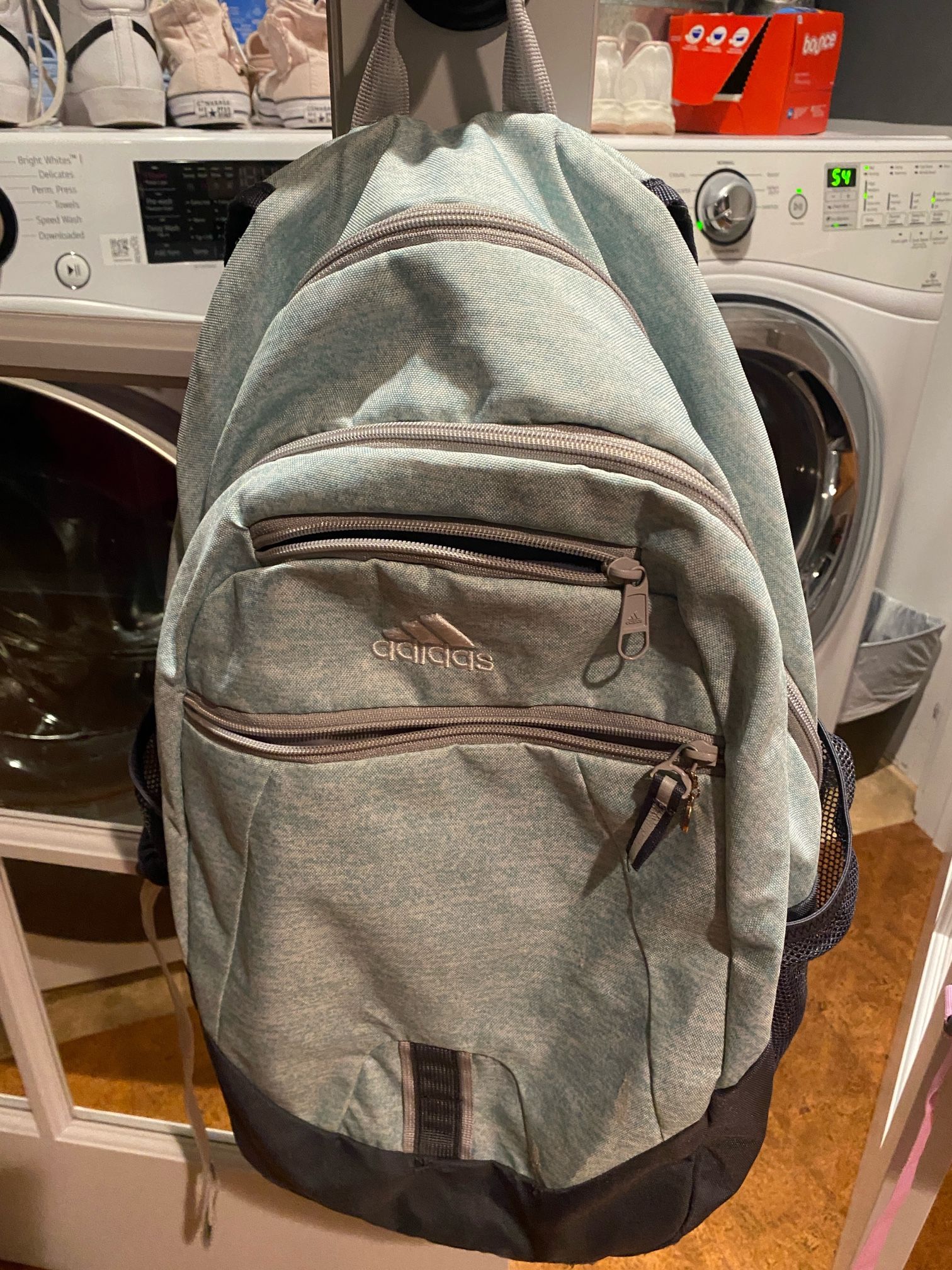 Teal And Grey Adidas Backpack