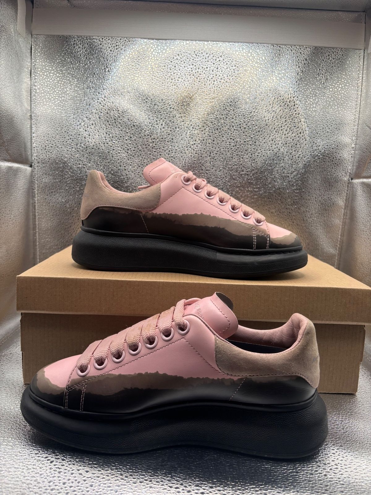 McQueen Oversized Sneaker in the Dip Dye - Rose Black - photo 5