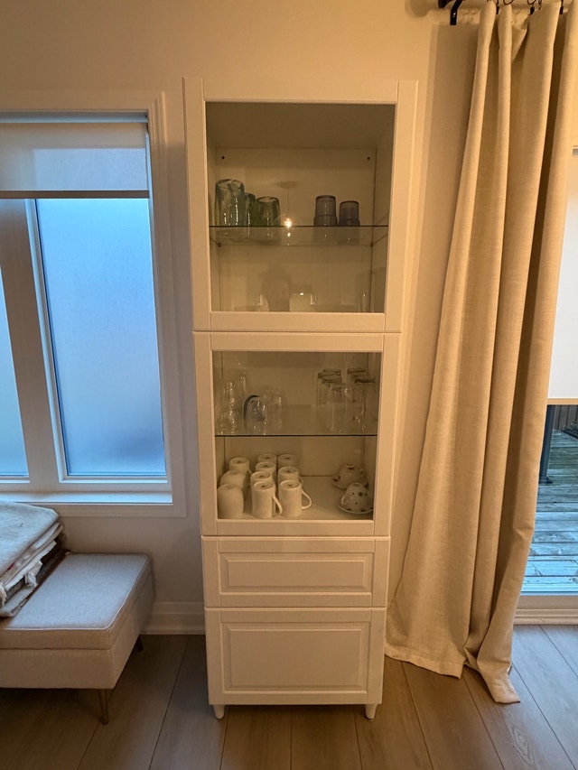 IKEA Glass Cabinet White with Drawers - photo 3