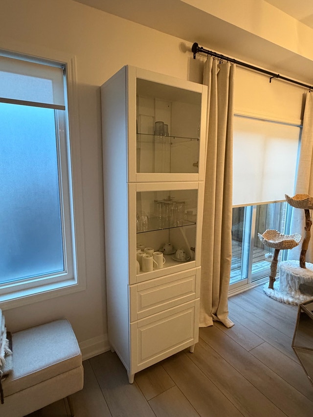 IKEA Glass Cabinet White with Drawers - photo 4