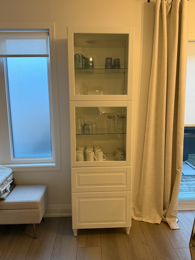 IKEA Glass Cabinet White with Drawers - photo 5
