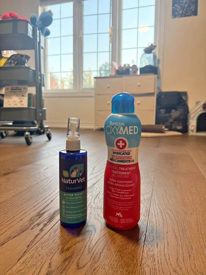 NaturVet Bitter Yuck! Spray and TropiClean OxyMed Treatment