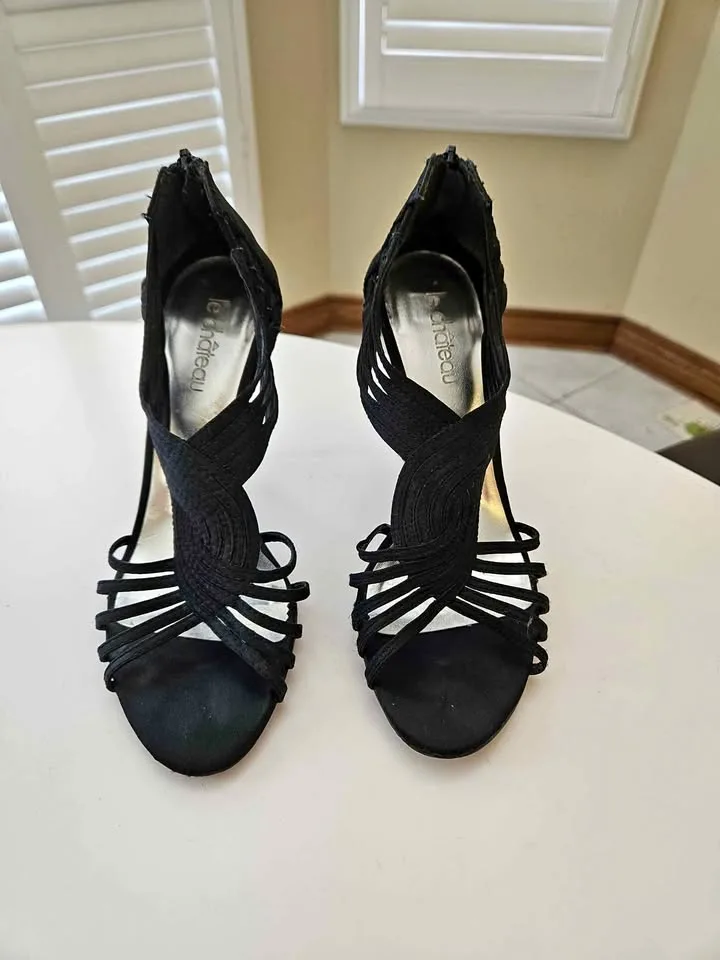 Womens Le Chateau Black Sandal Heels - Size 7 thumbnail