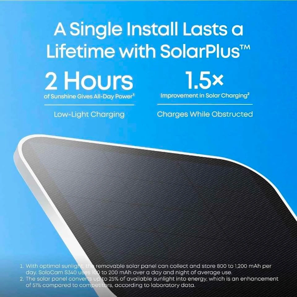 ANKER Eufy Security SoloCam S340 Solar Powered Security Camera - photo 3