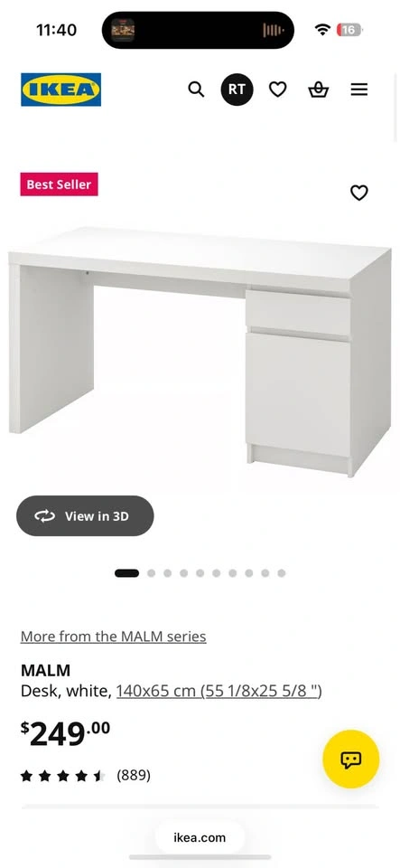 MOVING OUT SALE - IKEA MALM Desk with drawer and cabinet - photo 2