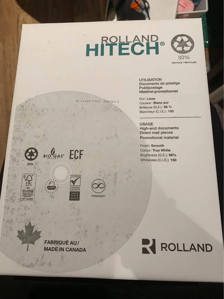 Rolland Hitech Paper 24lb letter size 800 sheets - photo 2