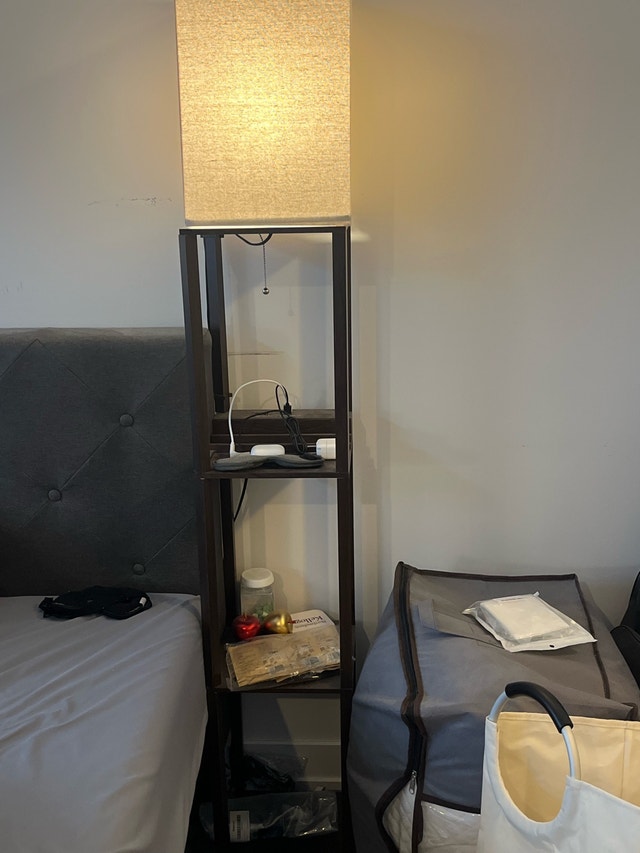 shelf floor lamp with usb charging port